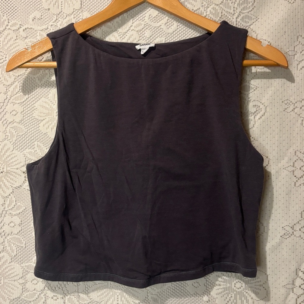 💋3 for $25 GARAGE basics cropped tank top in a grey/purple